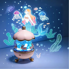 Rabbit Sky Night Light Projector for Kids – 360° Rotating Star Lamp with 6 Films, 5 Colors & Long-Lasting Rechargeable Battery
